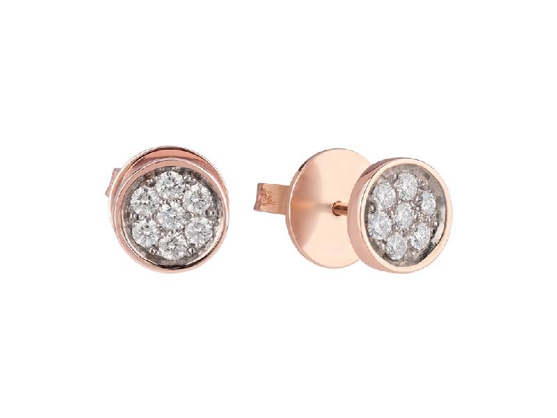 ROSE GOLD LOBE EARRINGS WITH DIAMONDS  PAILLETTES CHANTECLER 40477